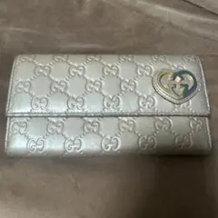 GUCCI ハートロゴ 長財布 シャンパンゴールド - メルカリ
