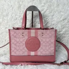 専用 COACH コーチ キャリーオール デンプシー ピンク シグネチャー