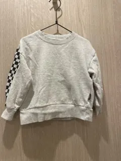 しまむら　長袖トレーナー　100 オートミール　市松模様　クロッシ