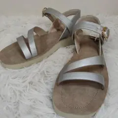 タグ付✨シルバーサンダル　ラクッション　バックストラップ　S　グローバルワーク