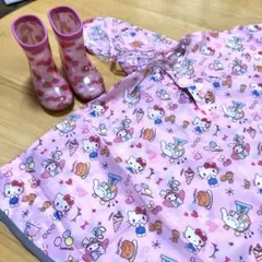 SANRIO サンリオ ハローキティ レインポンチョとブーツセット80～100