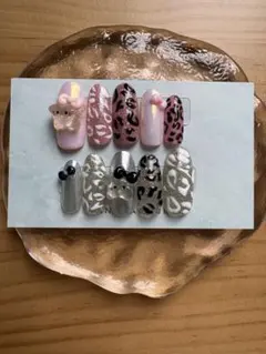 現品　ネイルチップ　レオパード