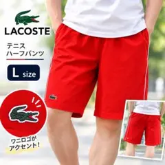 レア★LACOSTE ラコステ ジョコビッチ テニス ハーフパンツ レッド赤 Lのサムネイル