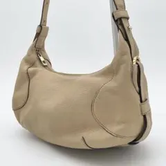 SAZABY ショルダーバッグ　ワンショルダー　レザー　ベージュ系　ゴールド金具