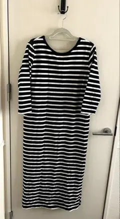 Lemnor ストライプ ロングワンピース 七分袖