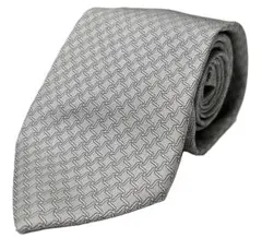 ブルガリ ネクタイ 総柄 グレー 外箱有 タグ付き 未使用品！(88075)