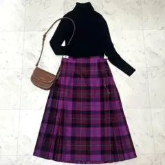 新品 オニールオブダブリン 別注 ピンク系 チェック柄 アコーディオンスカート