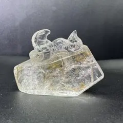 天然石水晶の蛇　置物F.182