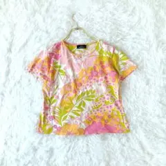 ジムソプソンJIM THOMPSON 花柄総柄 半袖カットソー ピンク Sのサムネイル