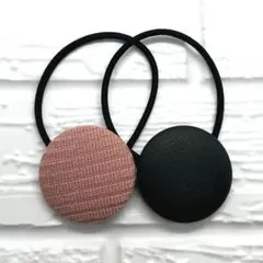 【503】ハンドメイド38mm くるみボタン　ヘアゴム