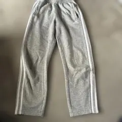 adidas グレー ストライプ ロングパンツ