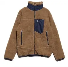 新品 L シープ ボア フリース ジップアップ ジャケット ブルゾン タン