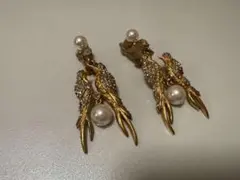 オスカーデラレンタ ゴールド 鳥モチーフ イヤリング