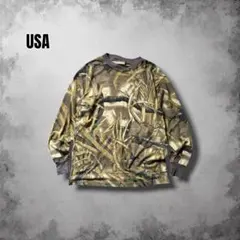 USA リアルツリー総柄ミニTシャツ y2kヴィンテージ ロングスリーブ ピチTのサムネイル