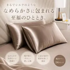 シルク　枕カバー 2枚セット シャンパンブラウンのサムネイル