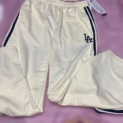 MLB♡LAロゴ オフホワイト スウェットパンツ L