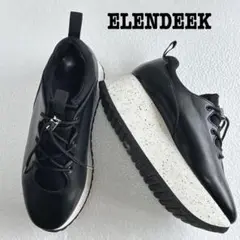【未使用級】ELENDEEK プラットフォームスニーカー フェイクレザー24.5