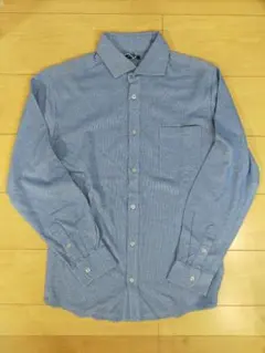 ■新品■ブルー鹿の子長袖ボタンダウンシャツシャツMベルメゾン暮らす服