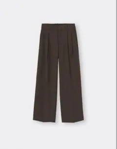【新品未着】GU タックワイドパンツ 標準丈XL ダークブラウン