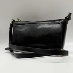 極美品　イルビゾンテ　クロスボディ　ショルダーバッグ　筒　レザー　ブラック