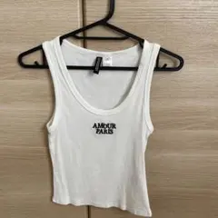 H&M DIVIDED タンクトップ ホワイト AMOUR PARIS 未使用のサムネイル