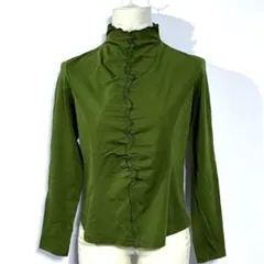 GIANNI LO GIUDICE ウール混フリルカットソーブラウス レトロ40