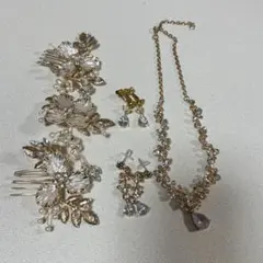 ブライダルアクセサリー ゴールド 4点セット