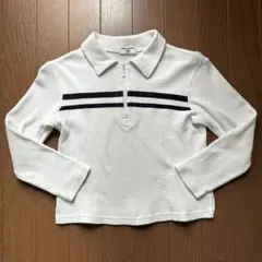 COMME CA DU MODE ジップアップポロシャツ 120A ホワイト