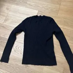 LAKOLE ブラック リブ編み 長袖ニット M