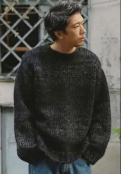 【LIDNM】 ROVING WOOL KASURI KNITのサムネイル