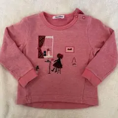 familiar ファミリア　ピンク 刺繍トレーナー　90