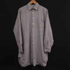 古着 ヴィンテージ・グランパ・シャツ チェック ネルシャツ ブルー／グレー