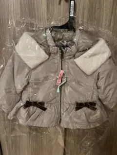 ベージュ ファー付きダウン　プティマイン80