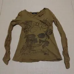 L.A. スカルプリント 七分袖カットソー M y2k 平成ギャル