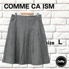 COMME CA ISM コムサイズム フレアスカート 千鳥柄　サイズLのサムネイル