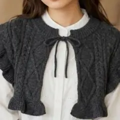 merry jenny メリージェニー フリルショートニットカラー グレー 新品