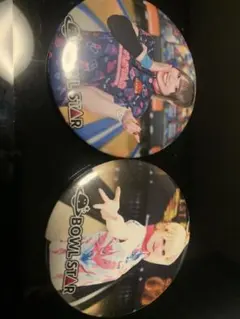 彩音プロと熊田プロの缶バッジ　大