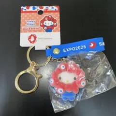 Expo 2025 サンリオ　ミャクミャク　フロッキーキーホルダーハローキティ
