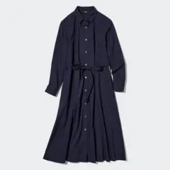 UNIQLO コットンAラインシャツワンピース