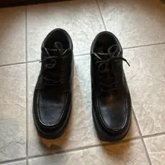 黒 レザー レースアップシューズ