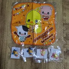 ひよこちゃんフレンズのタオルハンカチ、マスコット未開封品セット