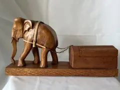 タイ土産　民芸品　象の小物入れつき置物