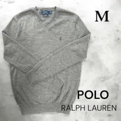 ポロ ラルフローレンPOLO RALPH グレー Vネックセーター M スリム
