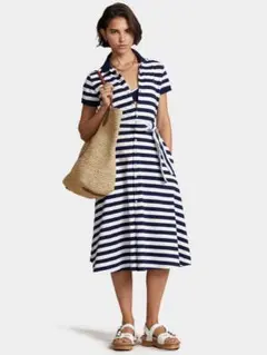 Polo Ralph Lauren ボーダー ロング ポロワンピース　ネイビーのサムネイル