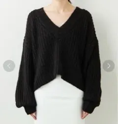 GALLARDAGALANTE Vネックボリュームスリーブニット