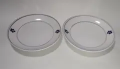 有田焼・染付２方梅絵丸小皿２個セット・中古品