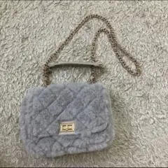 グレー ファー ショルダーバッグ　index