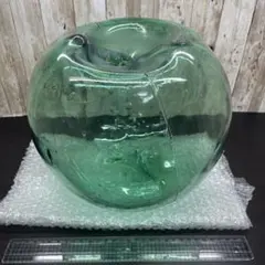 ガラスの浮き球1個 ビンテージ浮き玉 パンプキン