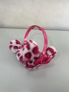 ヒョウ柄イヤーマフ ピンク・白 ディズニー ミニー耳あて JK