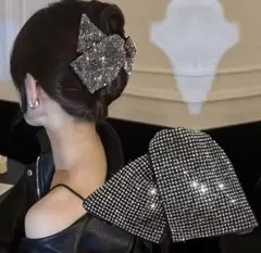スパンコール付きリボンヘアアクセサリー